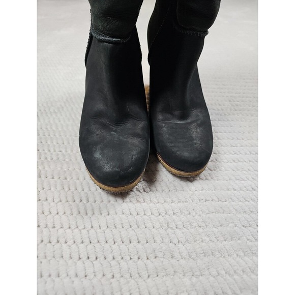 UGG Boots Womens Size 8 Aprelle Leather Wedge Pull On Knee High - Picture 4 of 11